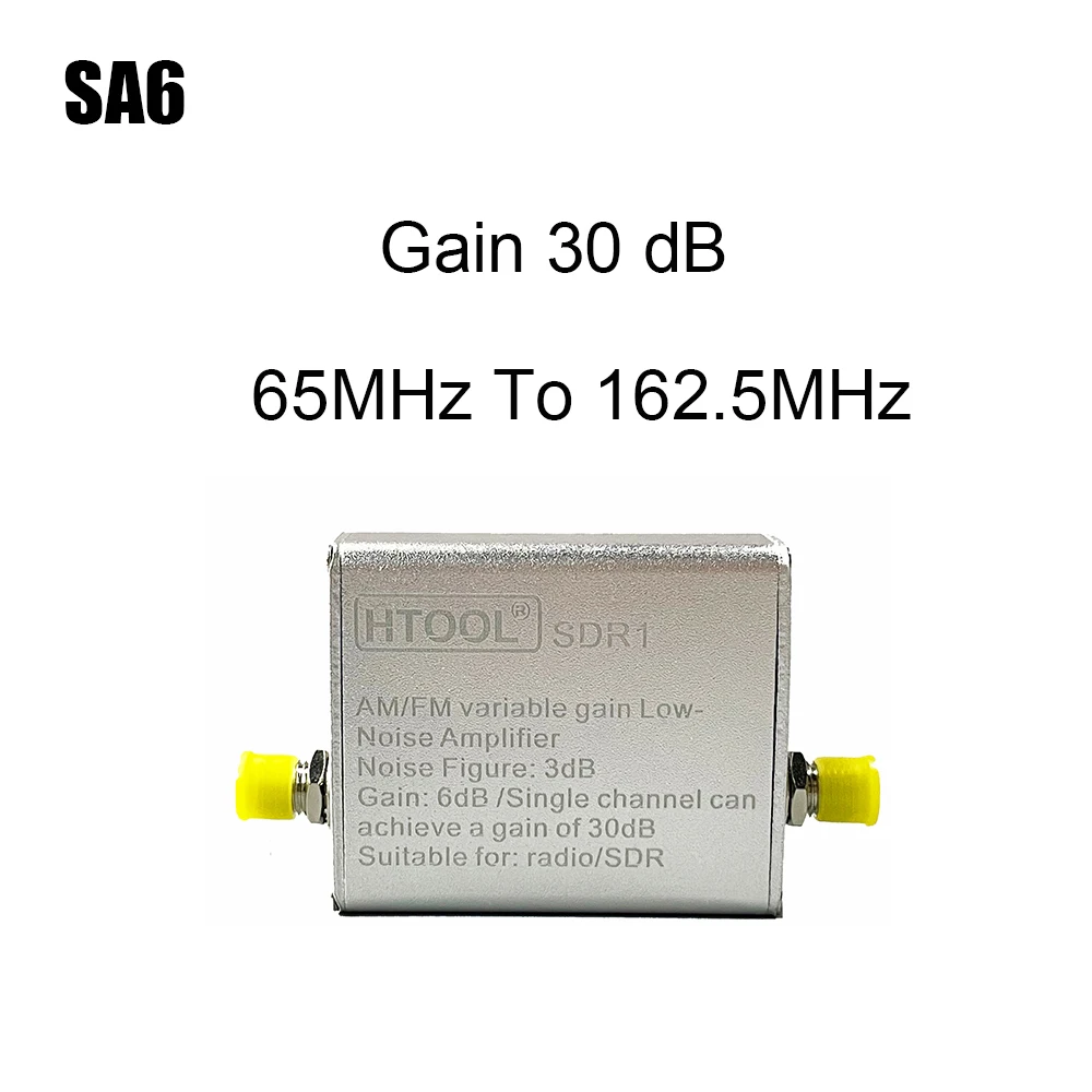 

SA6 SDR1 Low Noise Amplifier 65-162.5MHz Gain 30dB FM Antenna Signal Amplifier SDR Radio RF LNA Wideband Preamplifier Full Band