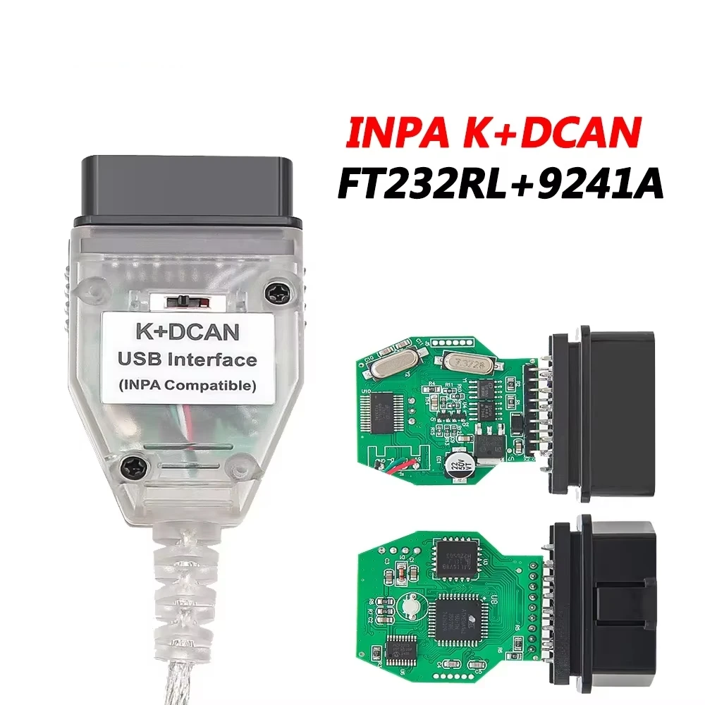 

INPA Car Diagnostic Cable With Switch FTDI FT232RL Chip K+DCAN USB Interface OBD2 Auto Diagnostic Line
