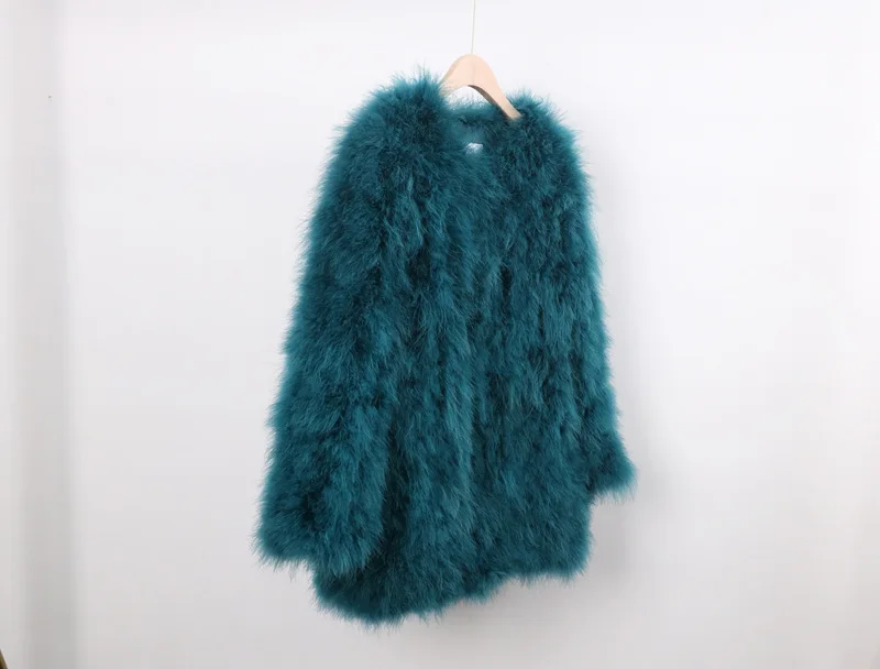 Fashion 100% Real Marabou Feather Fur Coat Ostrich Feather Women Jacket Elegant Luxury Autumn Winter Top Clothes