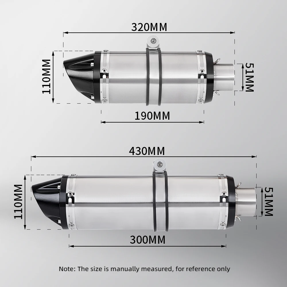 51mm Universal Motorcycle Exhaust C30 Pipe Muffler Escape Moto For Z900 CB650 YZF R1 R6 MT07 MT09 Motorcross