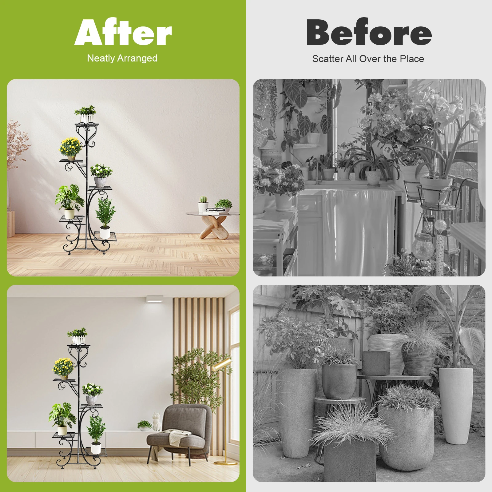 

NEWEST 5 Tier Plant Stands,Flower Pots Holder,Outdoor/Indoor Multilayer Potted Planters Display Rack Storge Organizer Xmas Home