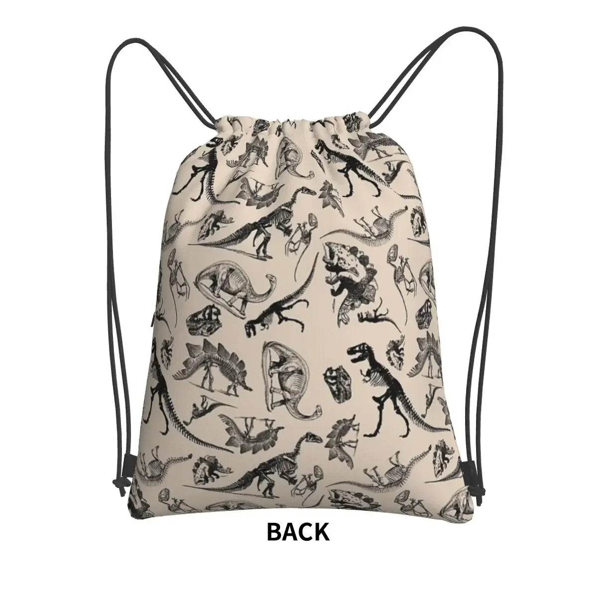 Vintage Museum Dinosaurs And Skeletons Backpacks Drawstring Bag Drawstring Bundle Pocket Storage Bags For School Students