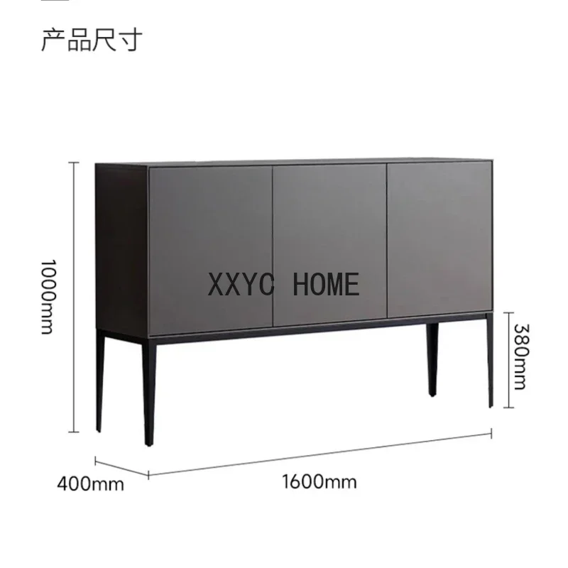 

Solid Wood Style Entrance Door Gray Living Room Entrance Chest of Drawers Light Luxury Sideboard Cabinet