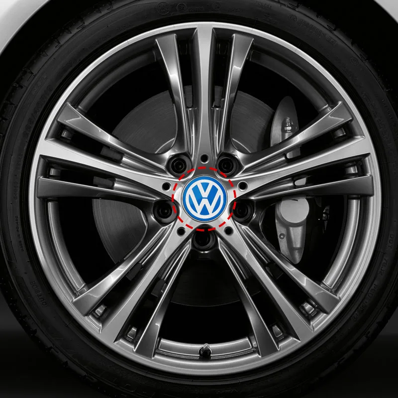 4Pcs Car Emblem Wheel Hub Center Stickers Accessories For VW GTI MK7 MK6 MK5 Ibiza Leon FR 2 Altea Aztec Golf-4 5 6 7 Passat view 6