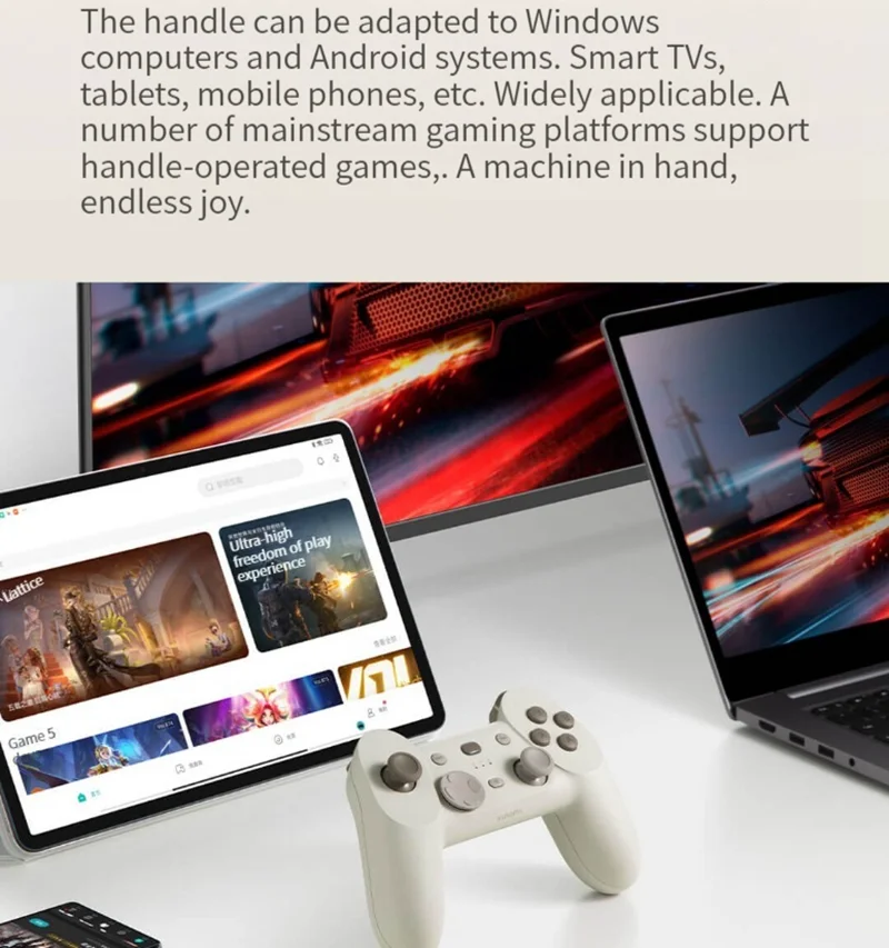 Imagem -04 - Xiaomi-dual Mode Bluetooth Gamepad Controlador de Jogo com Joystick Giroscópio de Eixos Motor Linear Android Windows Pad tv pc