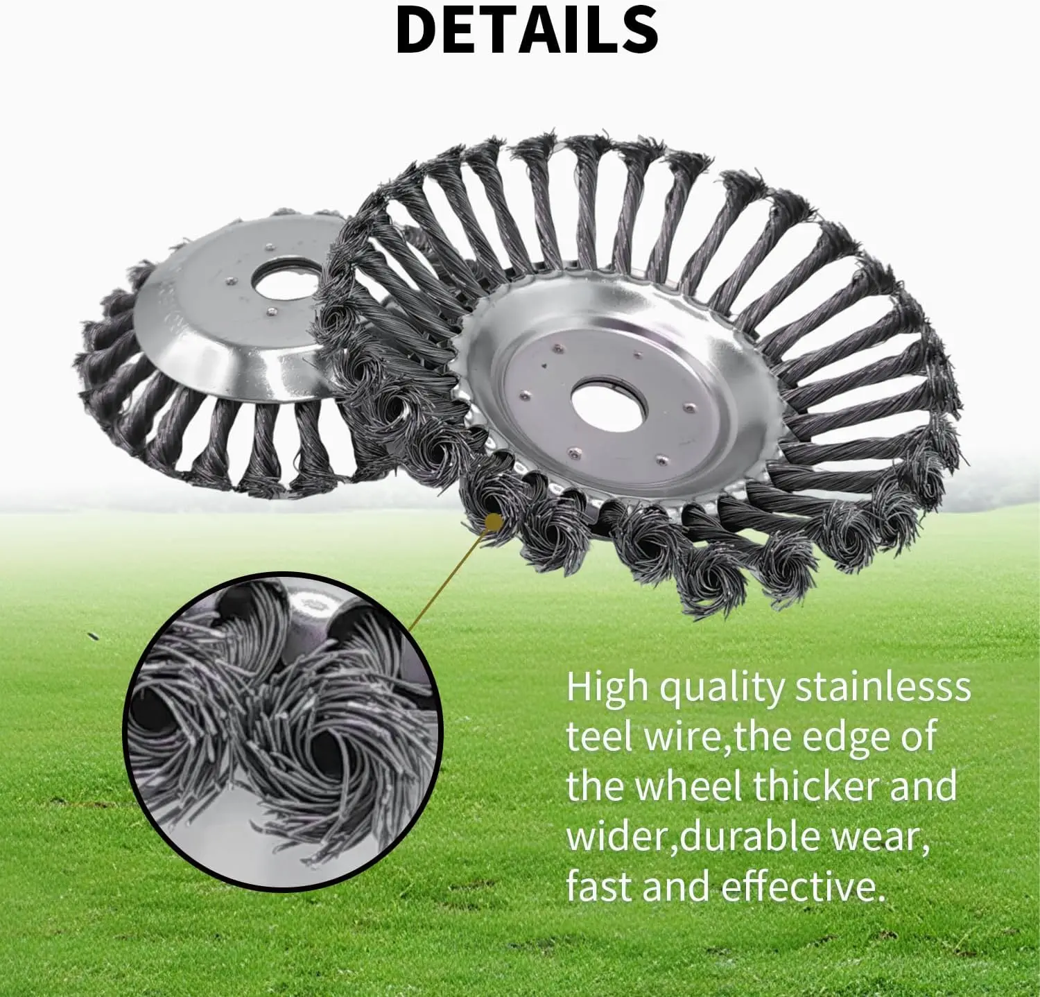 Multi-Function Rotary Brush (6/8 inch) – Weed Remover & Rust Scraper for Lawn, Park & Metal Surface - Only the brush