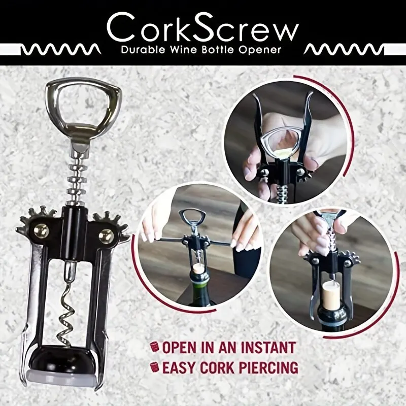 Winged Corkscrew,Stainless Steel Wine Opener,For Bar, Pub,Clubrestauranthome Use,Summer Drinkware Accessories