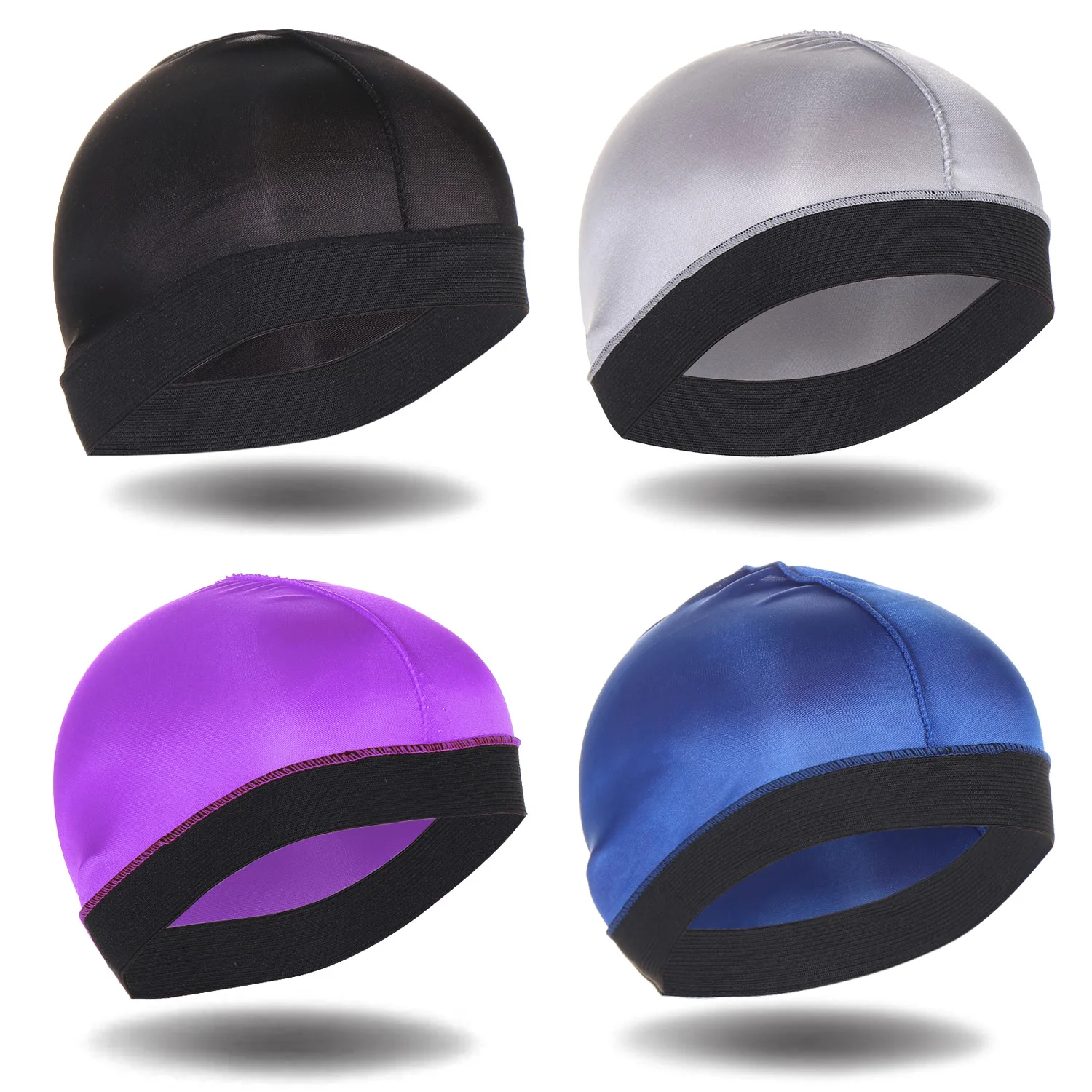 4PCS Seidige Dome Welle Kappe 2024 Neue Uniex Seidige Dome Kappe Für Männer Perücke Kappe Nacht Schlaf Headcover Beanie motorhaube Haar Zubehör – Detail 4
