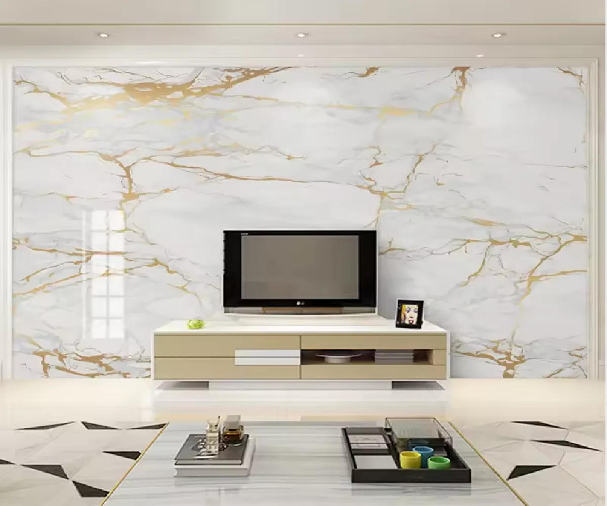 Photo Wallpaper Modern Simple White Marble Texture Murals Living Room TV Sofa Bedroom Background Wall Decor Luxury Wallpaper 3D