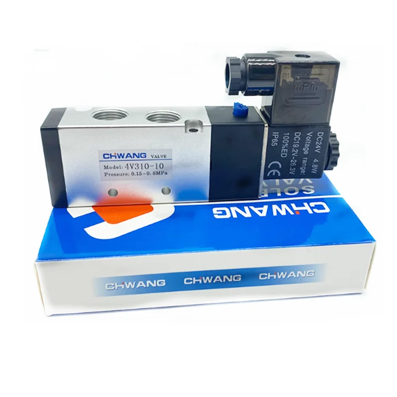 1Pcs DC12V DC24V AC220V 4V310-10 2 Position 5 Way 3/8 PT Air Pneumatic Solenoid Valve