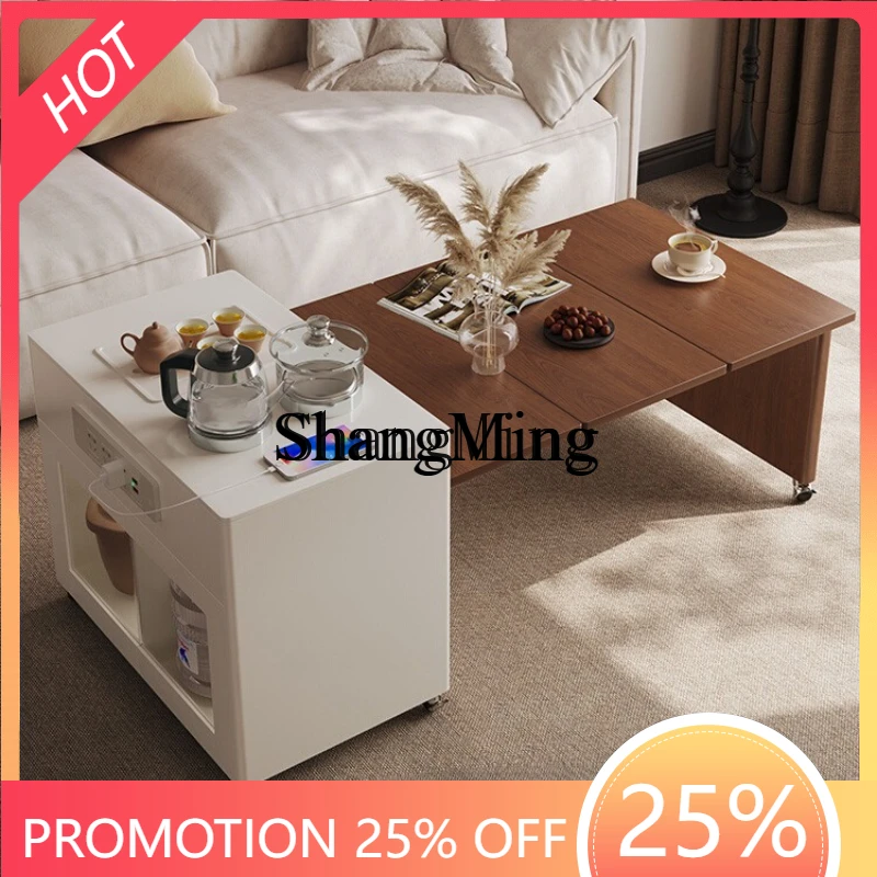 

ZYY premium exquisite removable coffee table small apartment medieval cream wind trolley home living room sofa