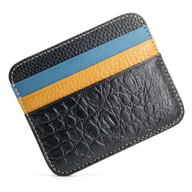 

1pcs/Retro First Layer Genuine Leather Card Bag with 7 Card Slot Super Thin 100% Real Leather Bank Card Holder Coin Purse Sort