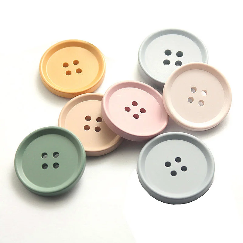 10PCS 18/23/25/28/30MM Four-eye Button Round Resin Sewing Buttons Diy Scrapbook Color Wedding Dress Decorative Sew Accessories