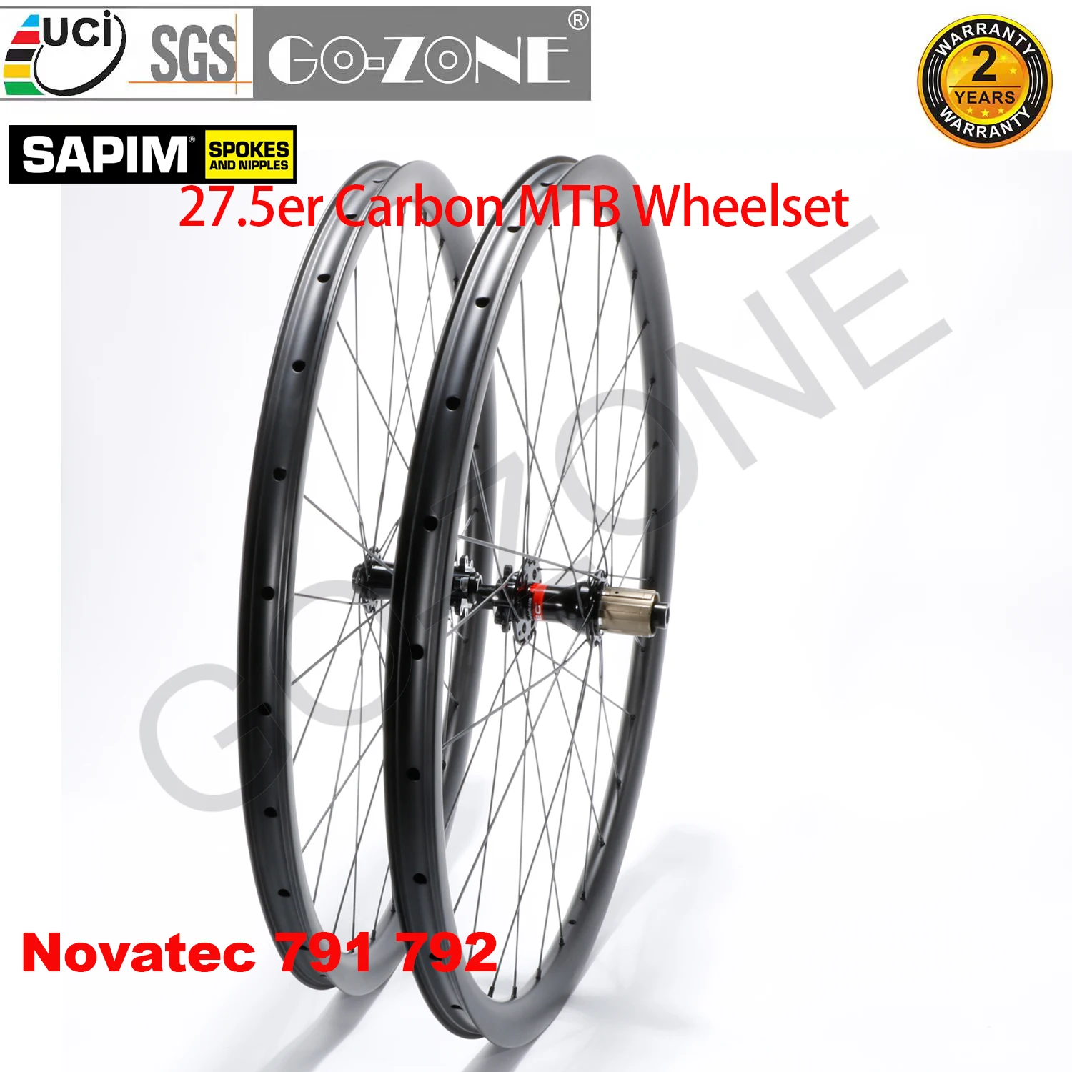 

Bicycle Parts Light Carbon MTB Wheelset 27.5 Novatec 791 792 Sapim Thru Axle / Quick Release / Boost 650B Bicycle Wheels