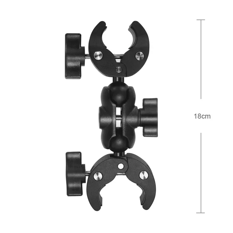 Motorcycle Bicycle Double Clip Bracket For Insta360 One X2 X3 GoPro 12 11 10 9 SJCAM Selfie Stick Monopod Mount Handlebar Stand