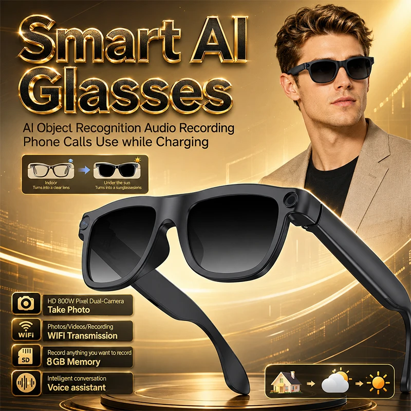 Smart Glasses Lens - E09C 800W HD Camera Smart Glasses