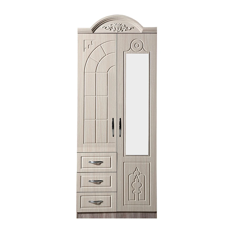 Foshan wooden Closet 3 Door MDF Board Wardrobe Design with 3 Doors and Drawers Customization Colors Storage Cabinet