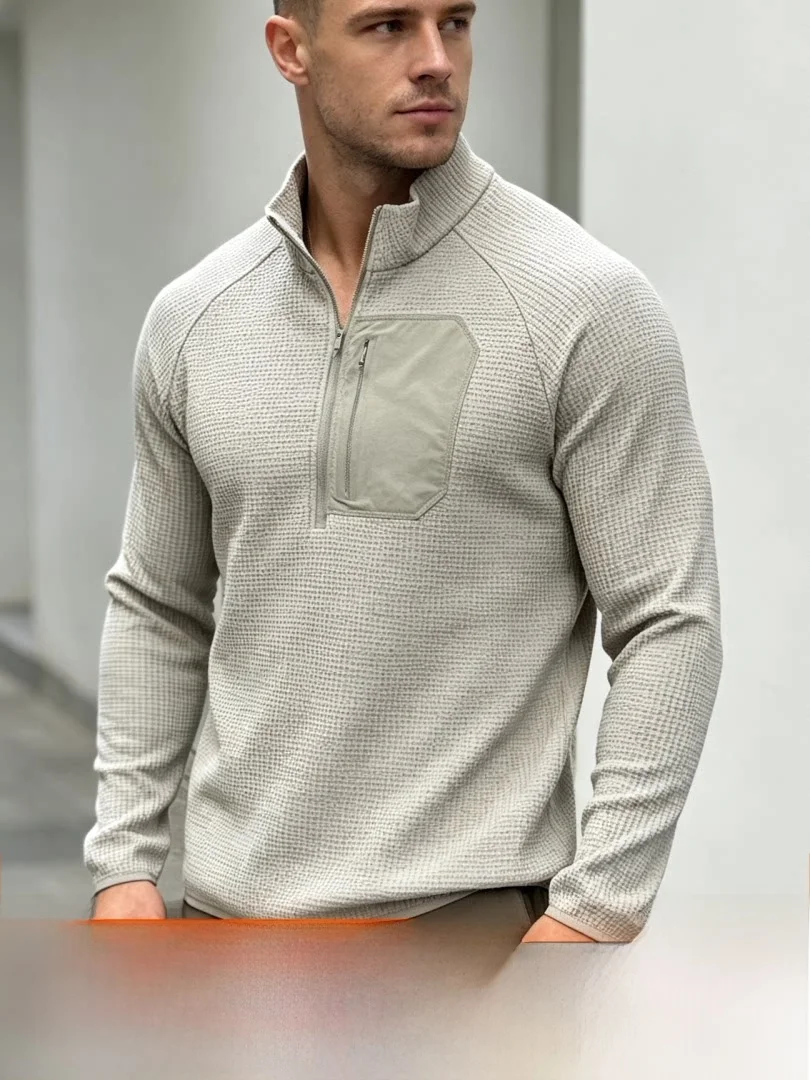 Functionality Meets Style: Men's Outdoor Long Sleeve T-Shirt with Pocket Design Moisture Wicking Sweat Absorbing Base Layer S...