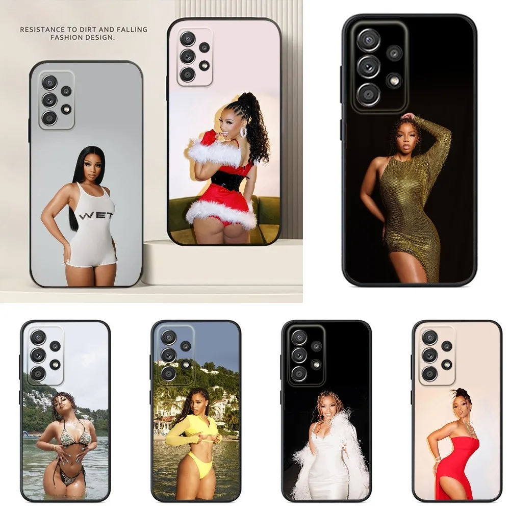 Singer Chloe Bailey Phone Case For Samsung S24,S23,S22,S21,S20,S10,S10E,S9 Plus FE Note 20 Ultra 10,9 Plus Black Case