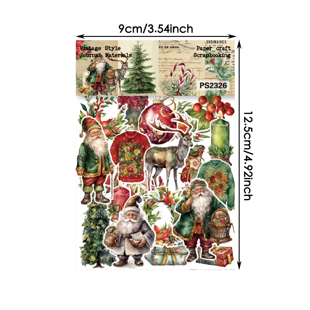 Santa Claus Christmas Tree Theme Scrapbooking Stickers Bookstore Handbook Luggage Sticker Journals Craft Paper Decor Decals