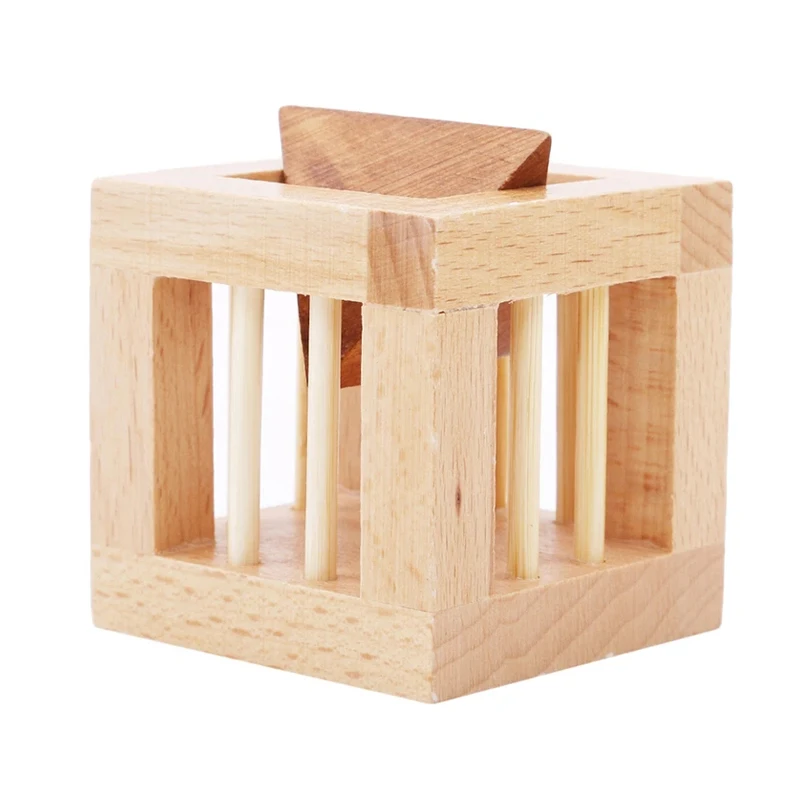 어린이 및 성인용 나무 두뇌 티저 퍼즐, 삼각형 루반 잠금, IQ 챌린지 게임, 교육 지능 장난감