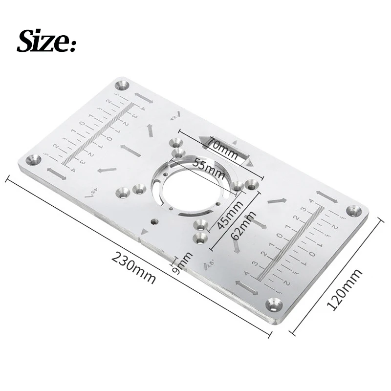 Aluminium Carpenty Router Table Insert Plate Multifunctional Woodworking Benches Carpenter Trimming Machine Engraving Board