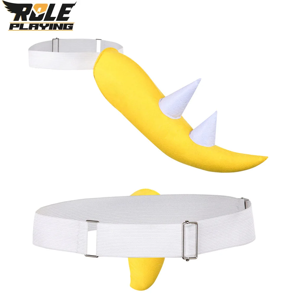 Bowser Jr Cosplay Yellow Tail Props Movie Bros Costume Accessories for Unisex Adult Men Women Junior Outfit Halloween Carnival view 2