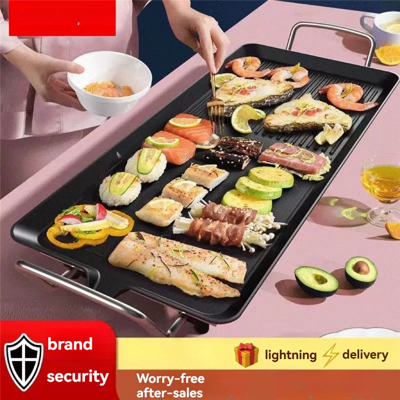 Multi functional electric barbecue stove household smokeless barbecue machine oven baking tray electric heating plate iron plate