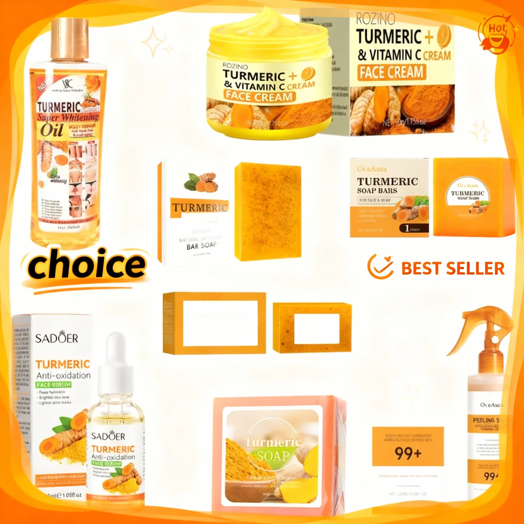 

Мыло с куркумой, органическое тоumerное мыло для умывания лица и тела, гладкое увлажнение, осветление кожи с витамином С и Э