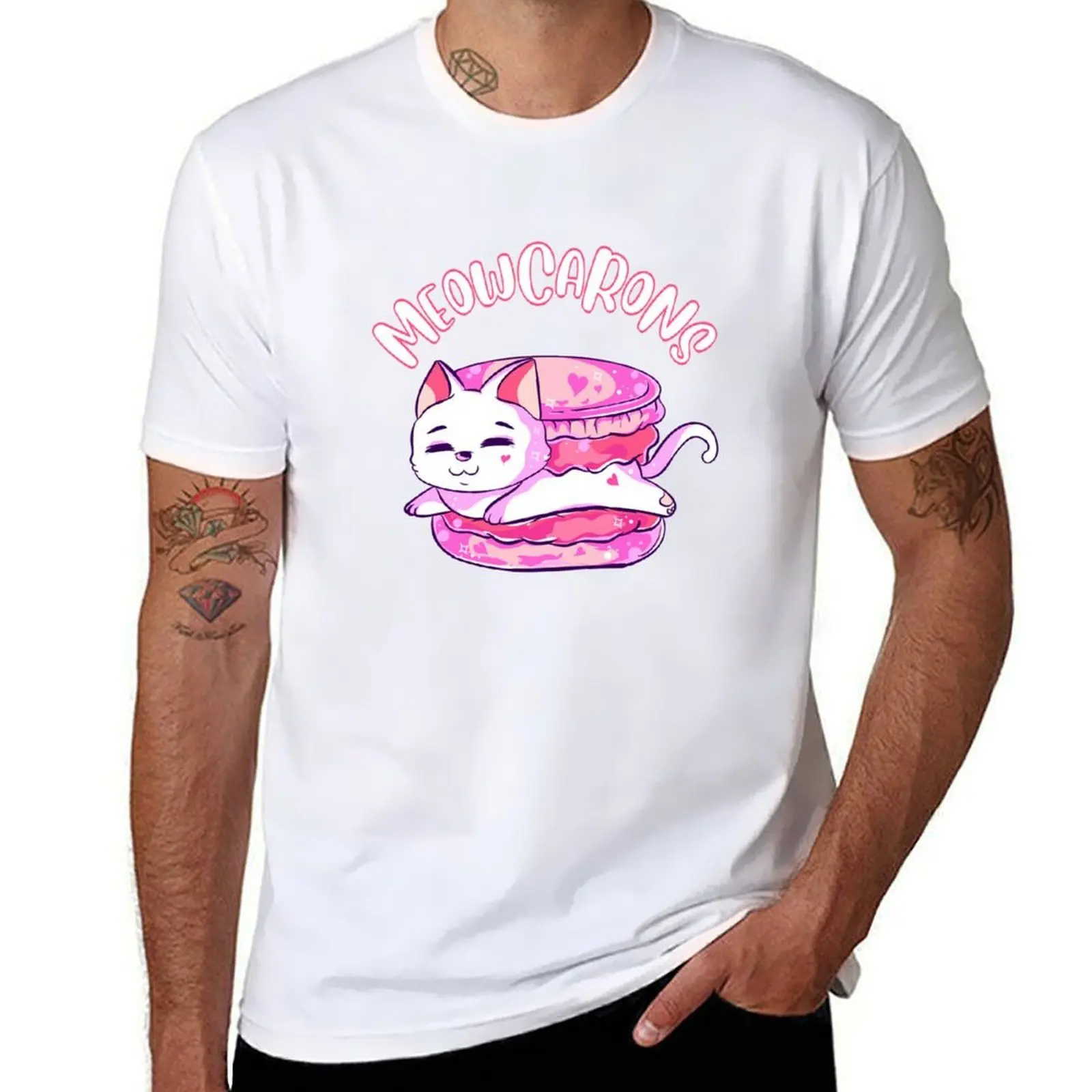 

Cat Macarons French Cookie Japanese Kawaii T-Shirt funny t shirts man man t shirts for men casual T-Shirt