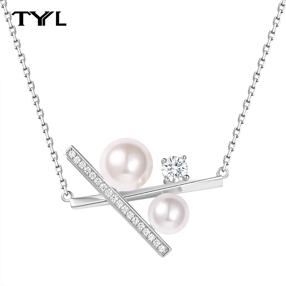 

TYYL Shell Pearl Necklace Design Collarbone Pendant Clavicle Chain Zircon New Niche Light Luxury 925 Silver Wedding Jewelry Gift