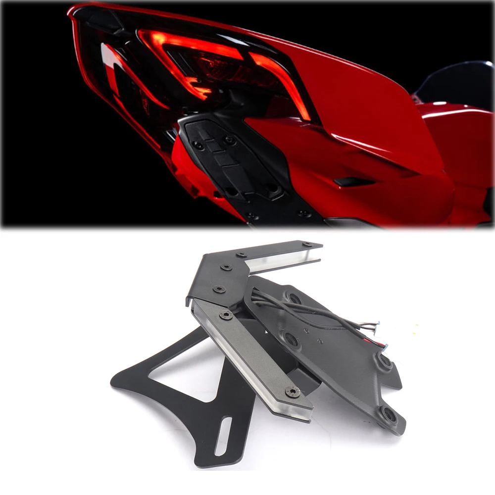 

For Ducati Streetfighte V2 V4 Panigale V4S V4 V2 2025 License plate holder Rear Tail Tidy Fender Eliminator bracket LED Light