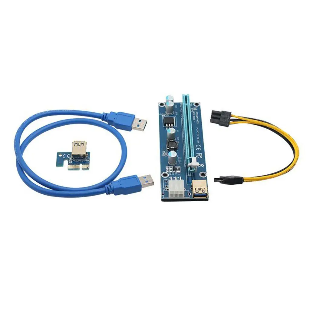 freneci 60cm Riser PCI-E Riser Card 009S PCI-E Pcie Express 1x hingga 16x Kabel USB