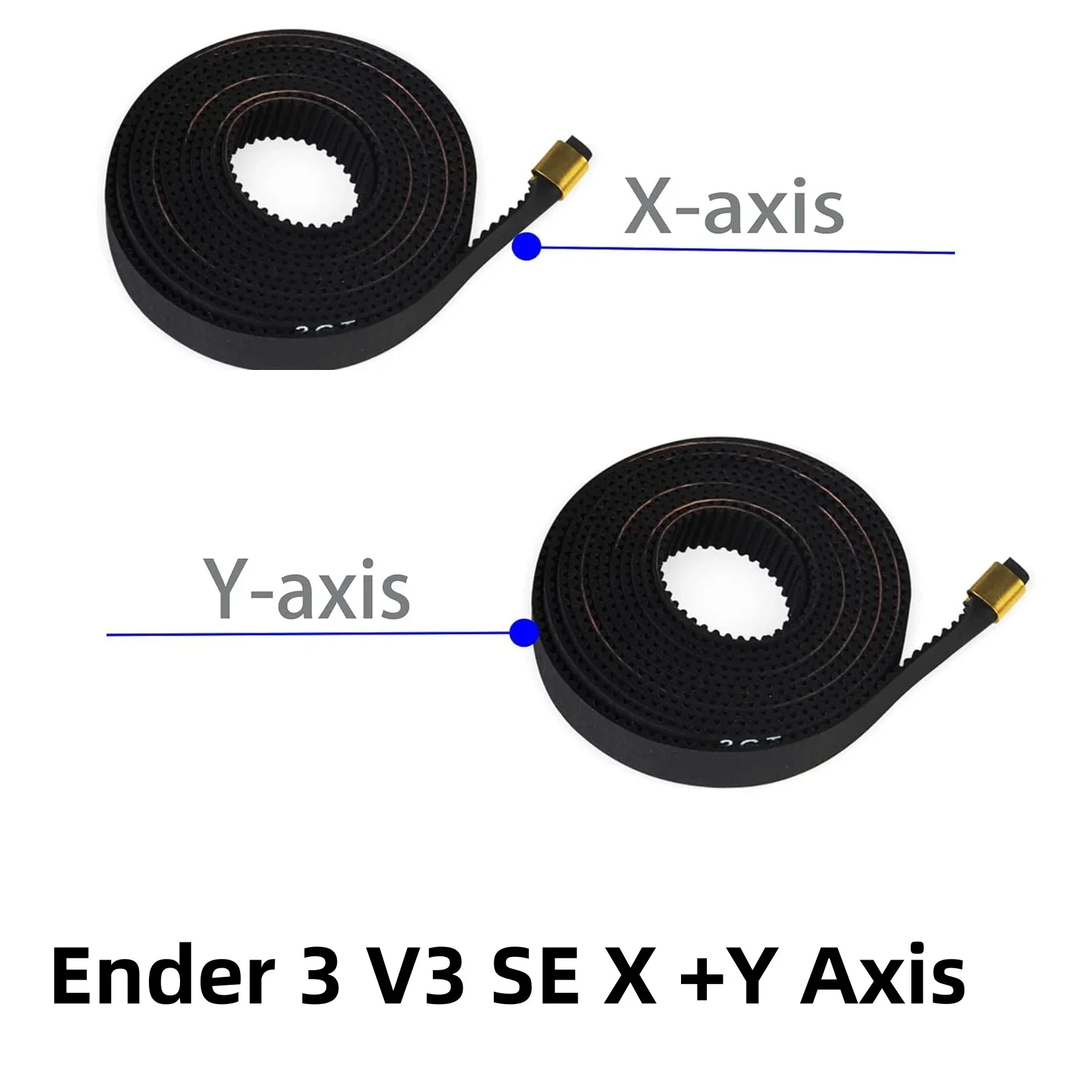 2GT W6×L630 Zwarte rubberen distributieriem, X Y-as vervangingsriem voor Creality Ender-3 V3 SE 3D-printeraccessoires