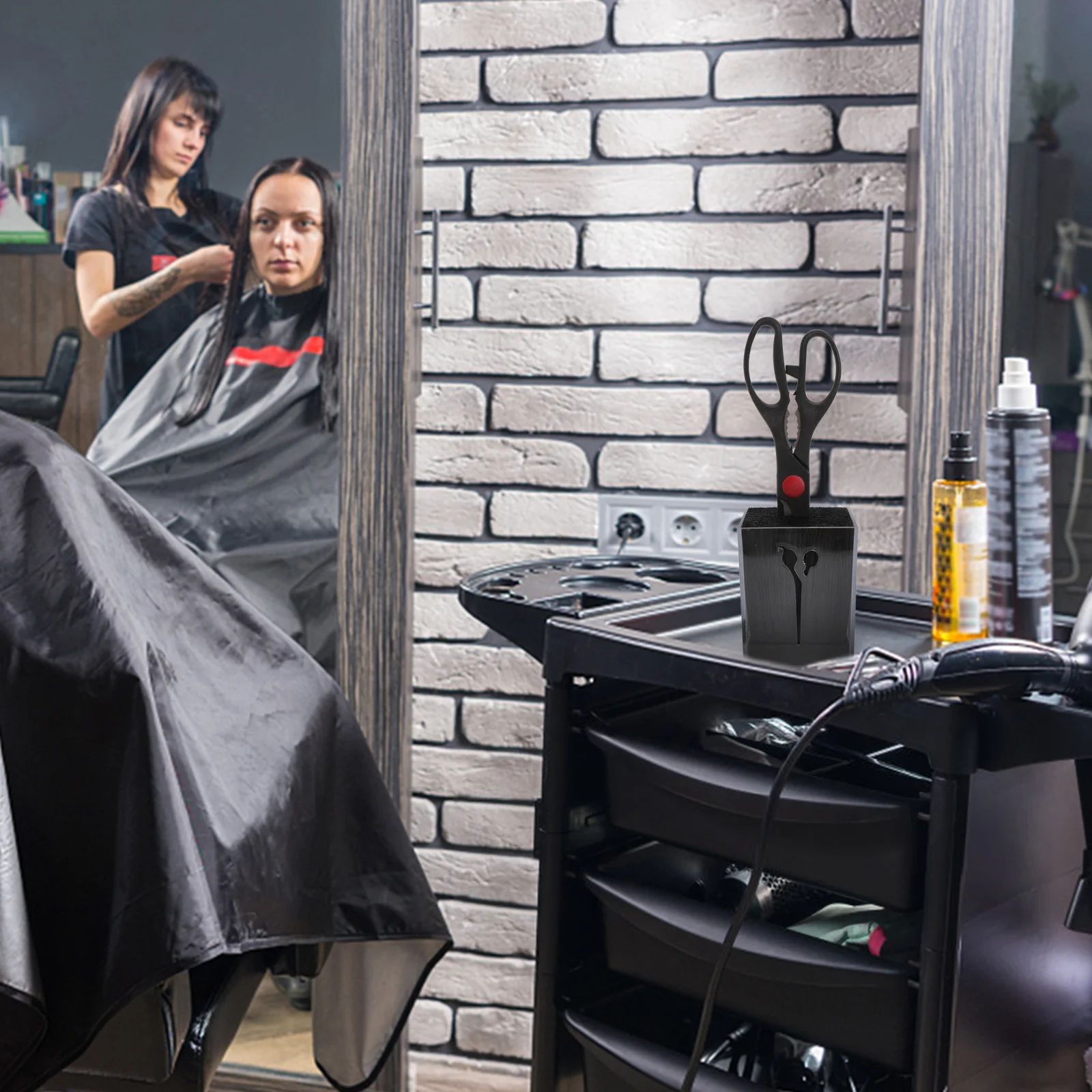 

1Pcs Hairdressing Scissor Holder Compact Resin Scissors Supplies Haircut Tools Organizer Storage Container