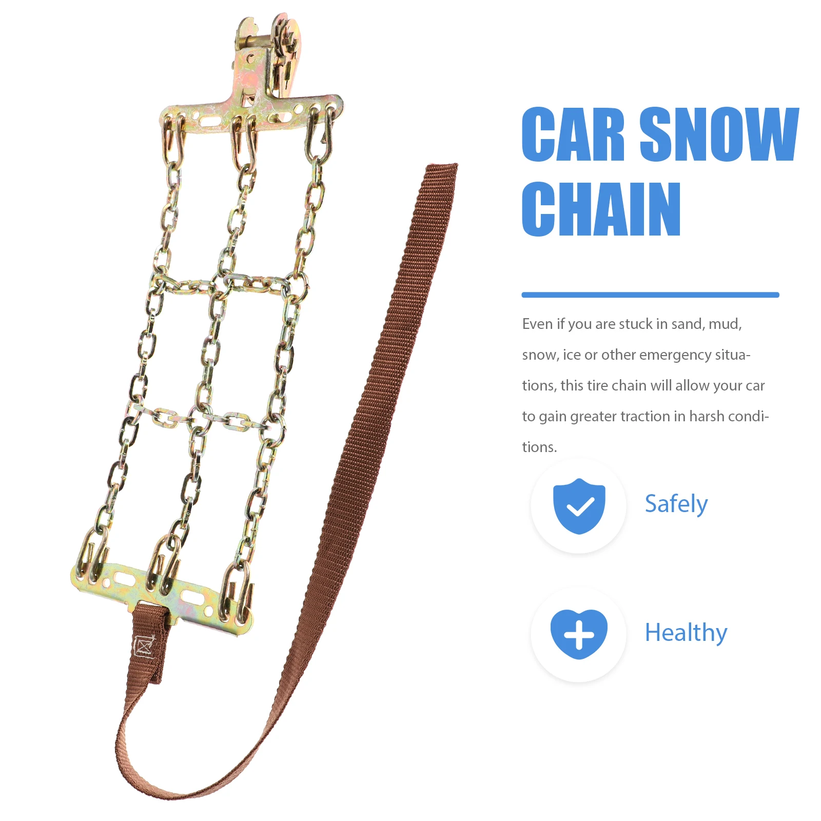 

1 pc Tire Anti-Skid Steel Chain Snow Mud Clip-On Chains Balance Design Centralized Wear Resistant Pad Suv Winter