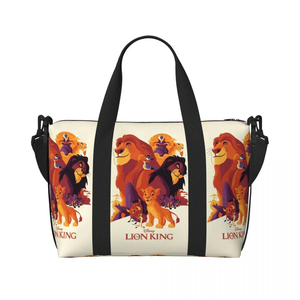

Custom The Lion King Kawaii Cartoon Tote Bag Women Large Capacity Classical Simba Beach Gym Travel Bags