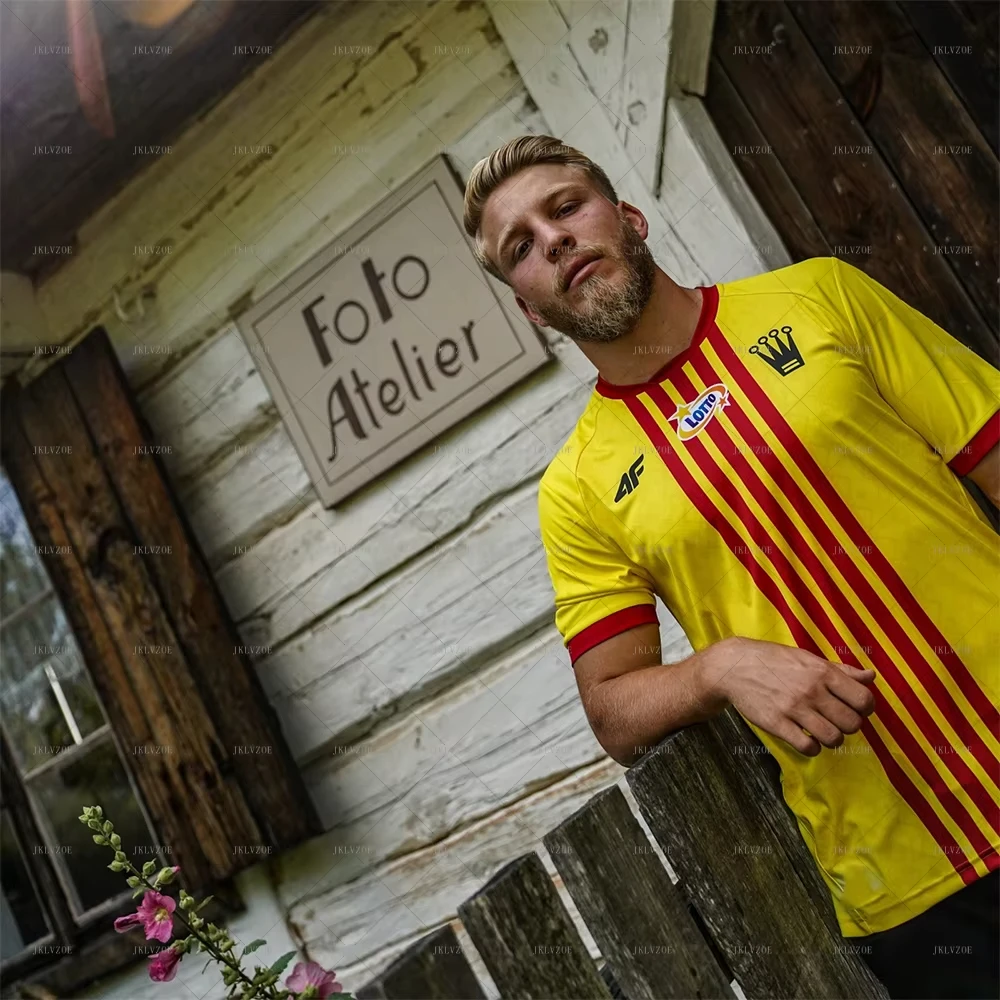 

Polish Football Men Jersey Poland Breathable Korona Kielce Jersey Soccer 25_26 Adult_KID Outdoor Fitness Training Sports Jersey