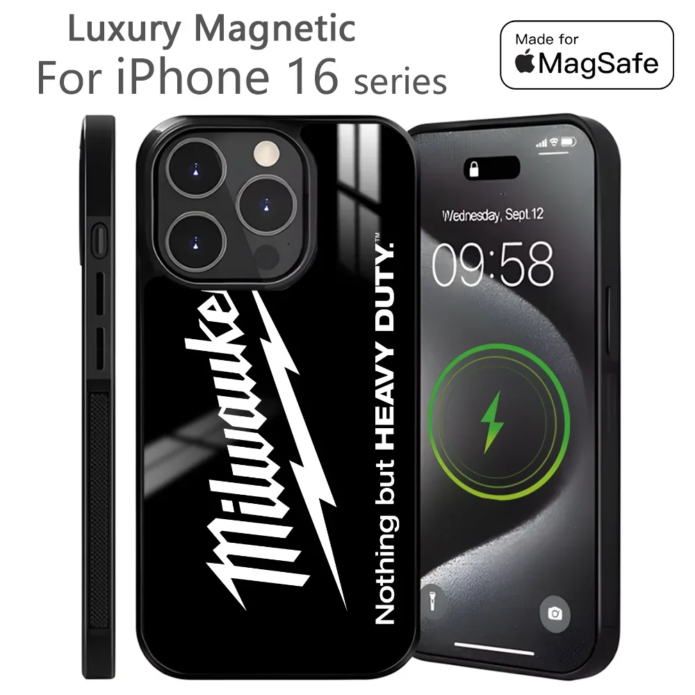 Design M-Milwaukee-s Cool Phone Case For iPhone 16 15 14 13 12 11 Pro Max Plus Mini Magnetic Magsafe Wireless Charging Cover