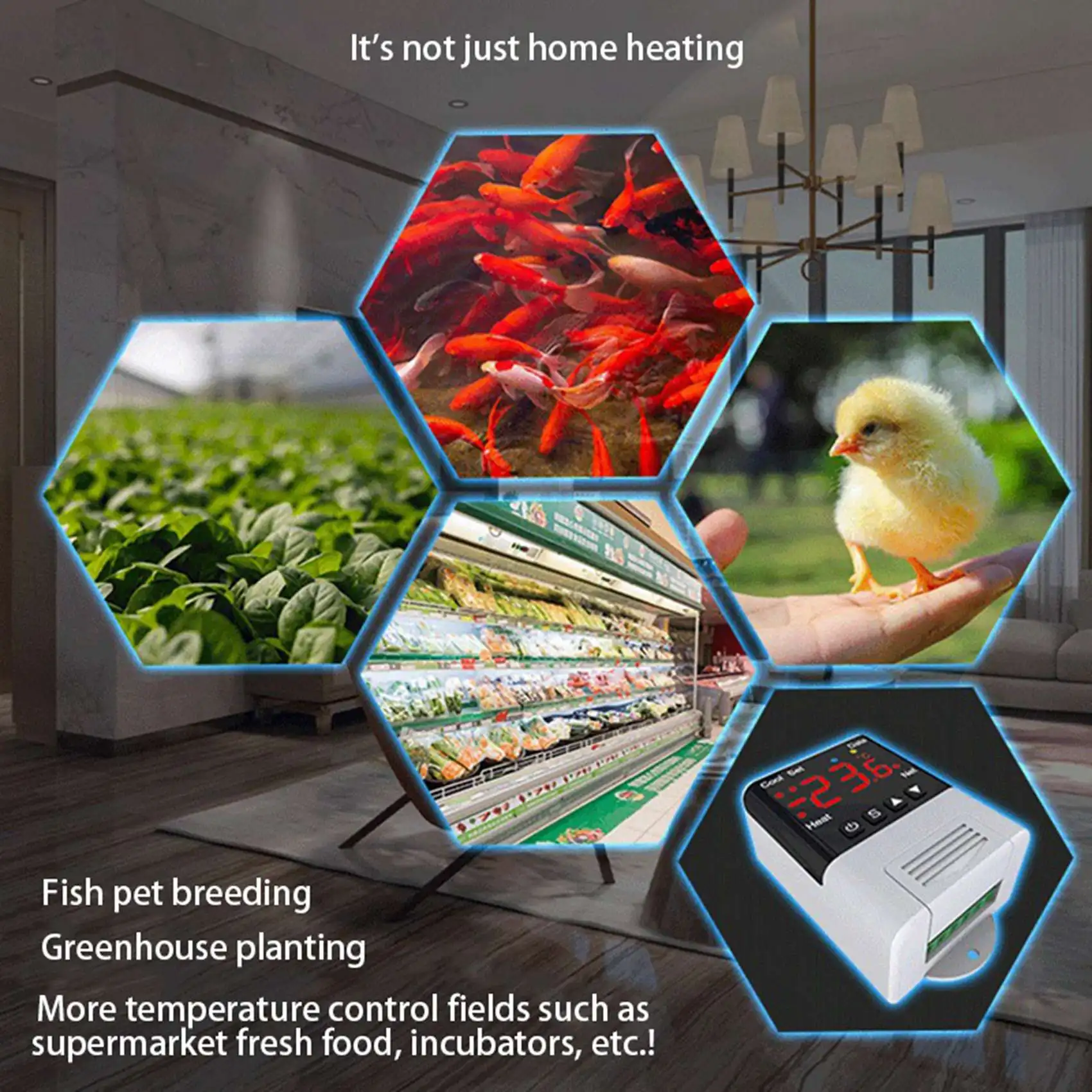 ABFU-2X Wireless Wifi Temperature Controller Thermostat AC110-220V DTC1201 NTC Sensor Digital Display APP Control
