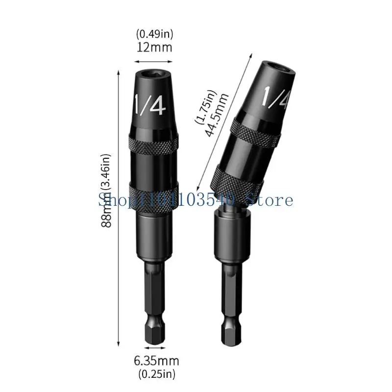 02DC Universal 6.35Mm 1/4'' Hexagonal Shank Bit AdapterMagnetic Pivoting Bit Tip Holder Extension For Precisions Work