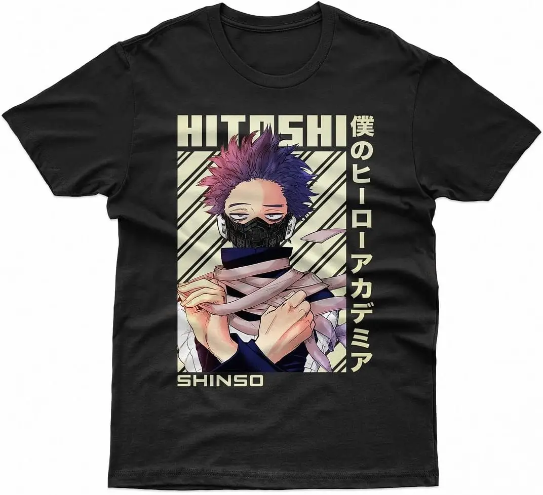 Men's Hitoshi Shinso Shirt Shirt Boku No Hero T-Shirt Bnha Mha Gift Art Shirts Anime Tee Manga Tshirt Small