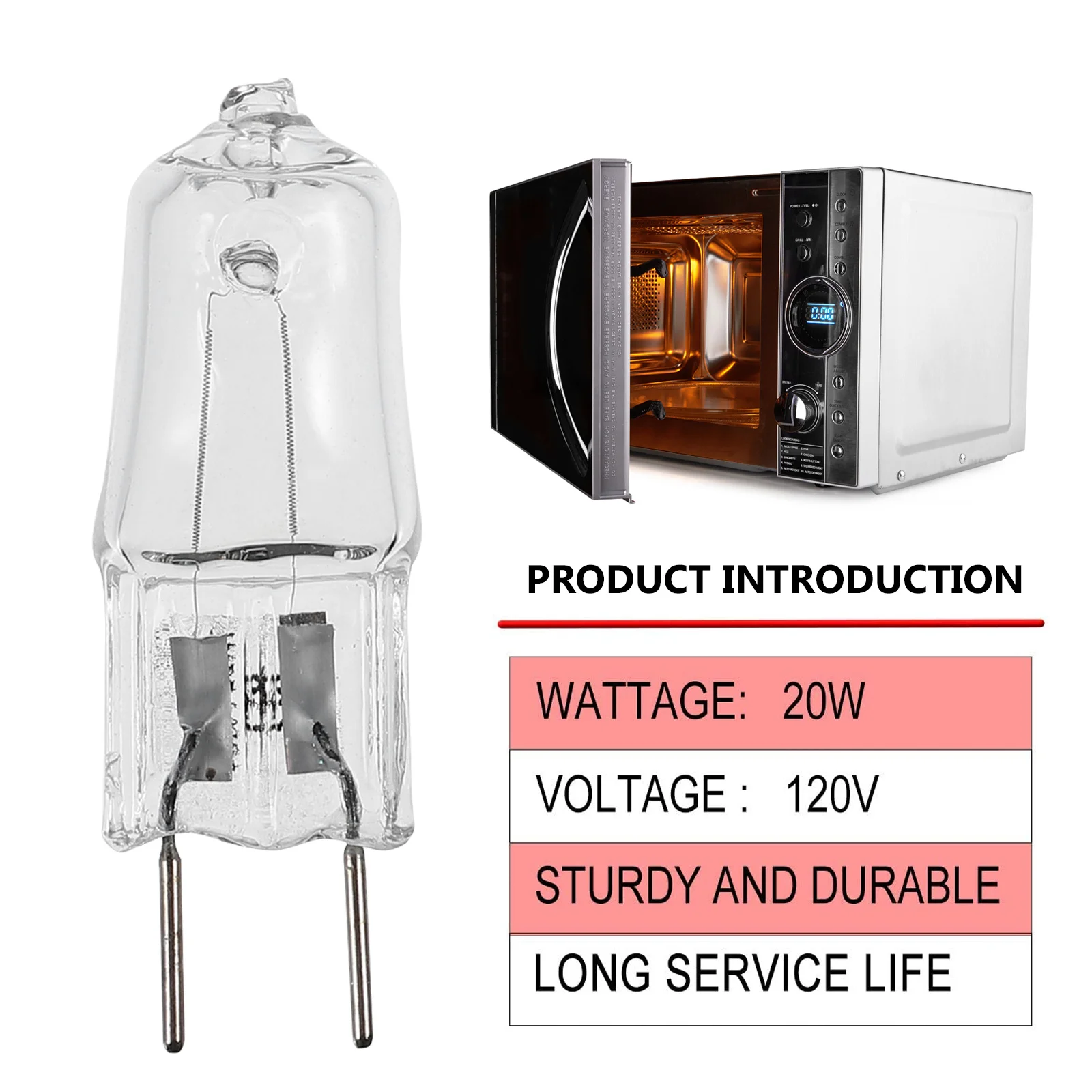 

10 шт. G8 120 В 20 Вт галогенная микроволновая лампа замена для духовки внутреннее галогенное освещение G8 лампочка прожекторы лампы