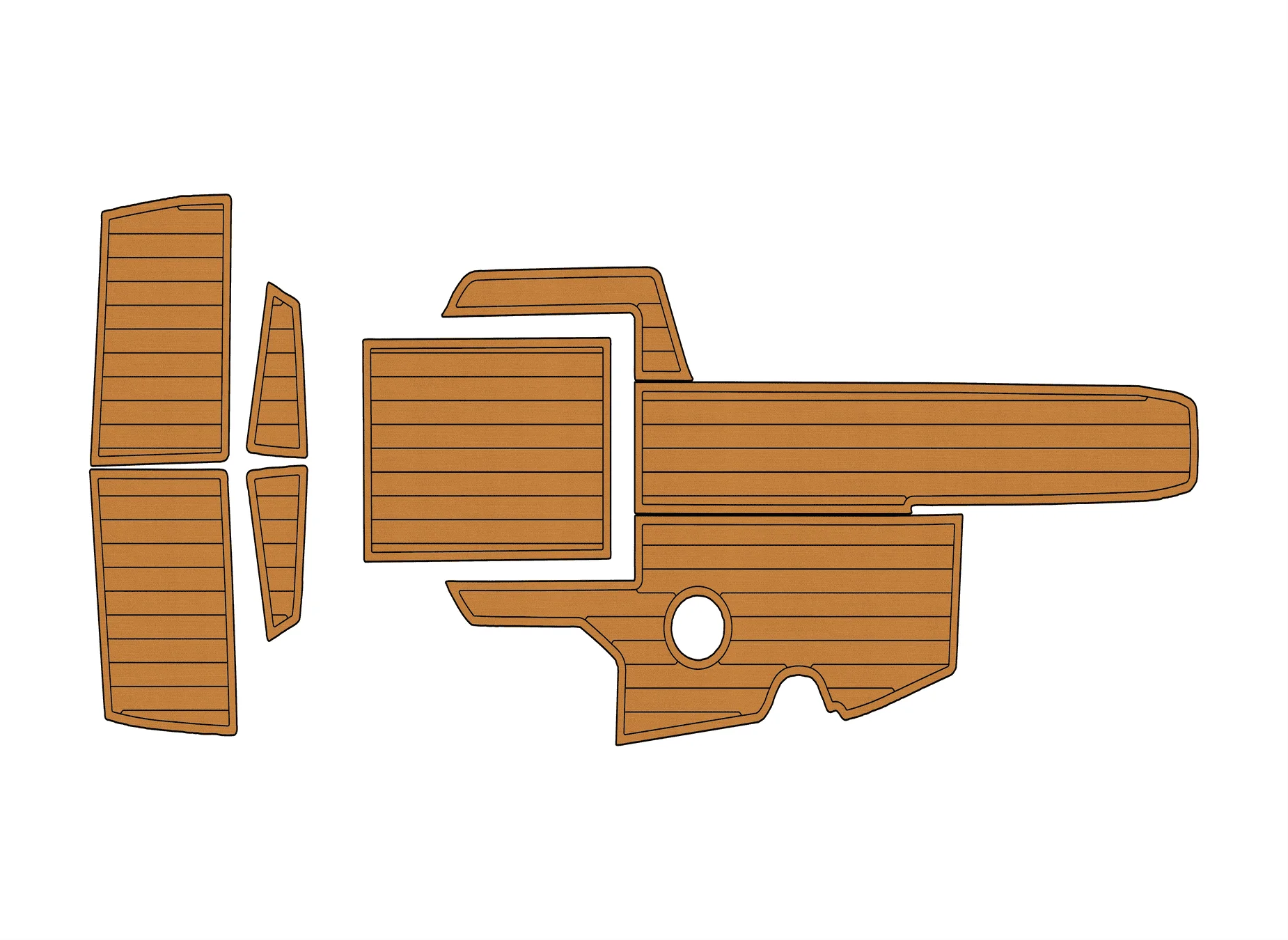 Non-Slip EVA Faux Teak Marine Mat Self-Adhesive 6mm Yacht Cockpit Pad for 2008 TIGE Z1 Boat Decking Easy Install