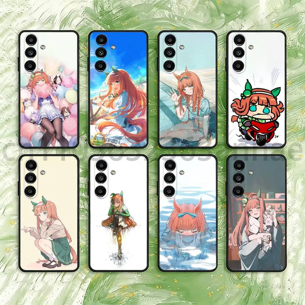 Coque de téléphone Umamusume Silence Suzuka pour Samsung S25,24,21,22,23,S30,Ultra,S20,Plus,Fe,Lite,Note,S10,S9, coque souple noire