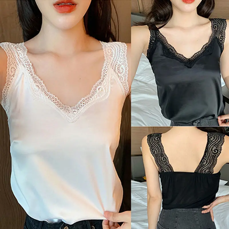 Sexy Crop Tops Lace Halter Tank Top Women Summer Camis Backless Camisole Fashion Casual Tube Top Female Sleeveless Cropped Vest