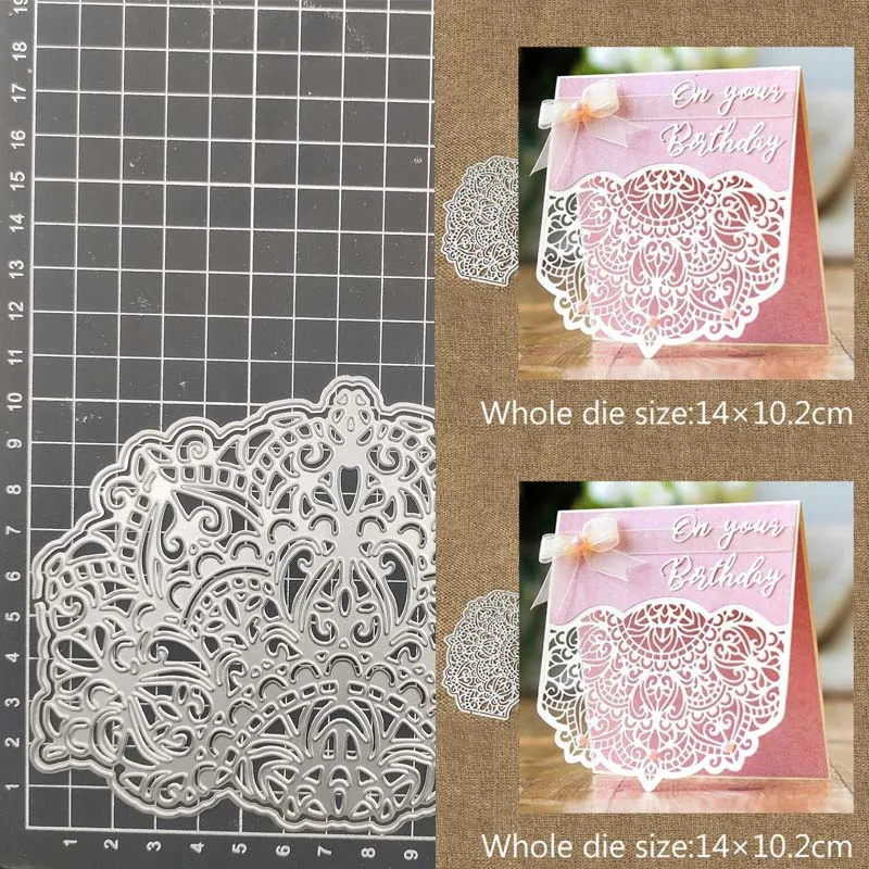 

flower lace border card Metal Cutting Dies Stencil Scrapbook Diy Album Stamp Paper Card Embossing Decor Craft Knife Mould