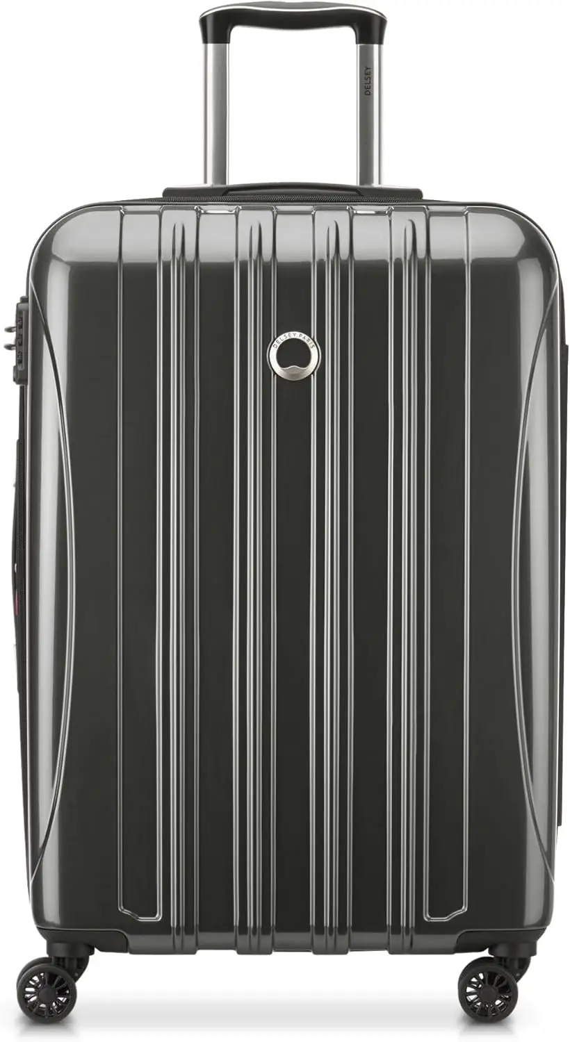 

DHelium Aero Hardside Expandable Luggage with Spinner Wheels, Brushed Charcoal, Checked-Medium 24 Inch