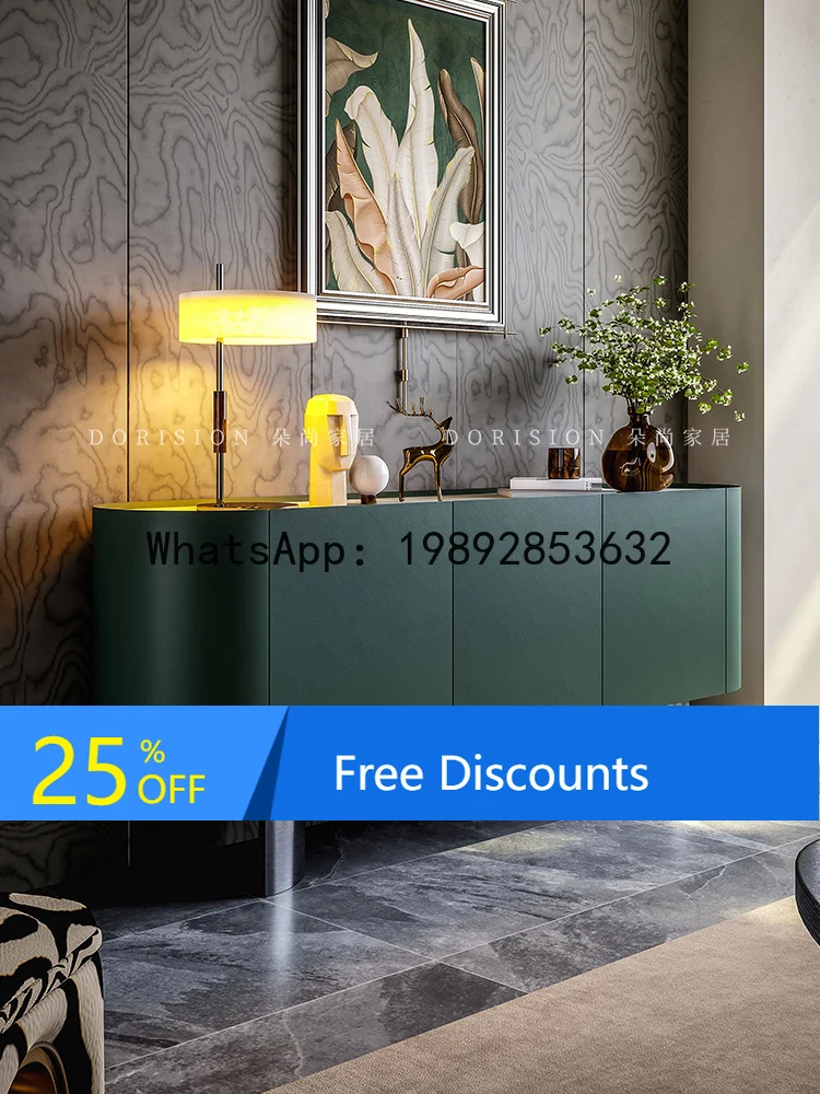 

YFY Italian Style Light Luxury Rock Edition Sideboard Solid Wood Storage Cabinet Modern Simple Entryway Decorative Cabinet
