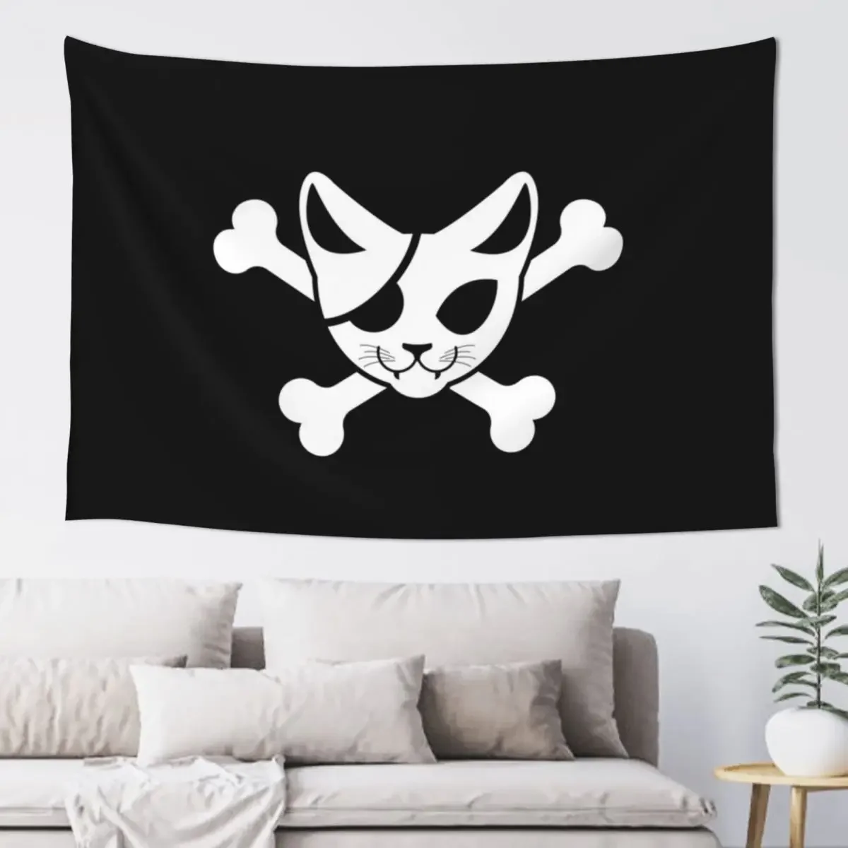 

Funny Pirate Cat Tapestry Aesthetic Home Decor Cute Room Things Tapestry